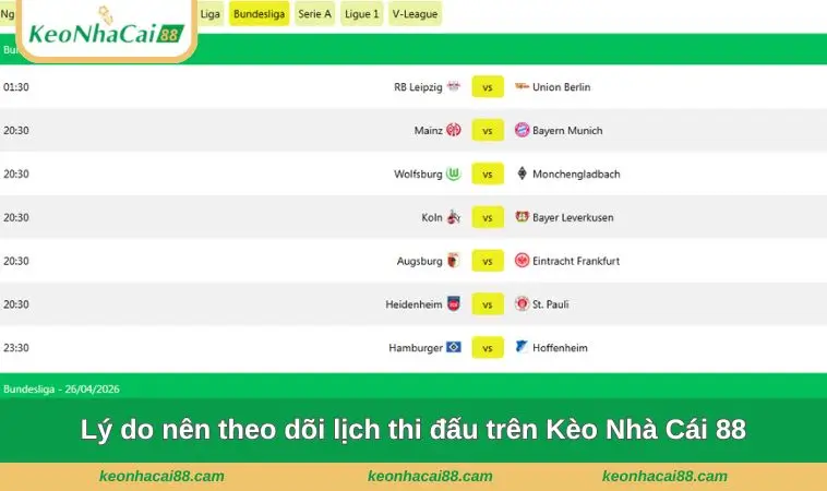 Lý do nên theo dõi lịch thi đấu trên Kèo Nhà Cái 88