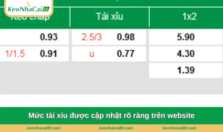 muc tai xiu duoc cap nhat ro rang tren website Mức tài xỉu được cập nhật rõ ràng trên website