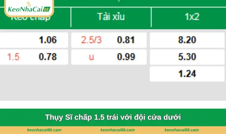 thuy si chap 1 5 trai voi doi cua duoi Thụy Sĩ chấp 1.5 trái với đội cửa dưới